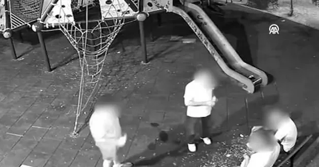 Parkı kirletenler kameralarla tespit edildi! Zabıtanın cezası ise ders olacak türden şekilde kameralara yansıdı