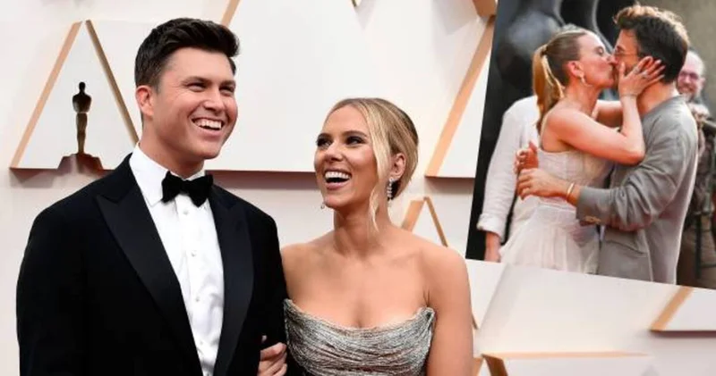 Colin Jost tan eşi Scarlett Johansson ın rol arkadaşıyla kırmızı halıda öpüşmesine yorum geldi magazin haberleri