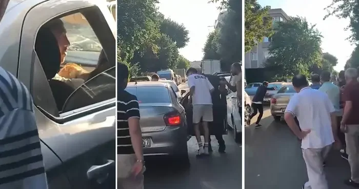 Araçtan kadın çığlığı yükselince çevredekiler yardıma koştu! Sürücü bir anda gaza basıp kaçtı