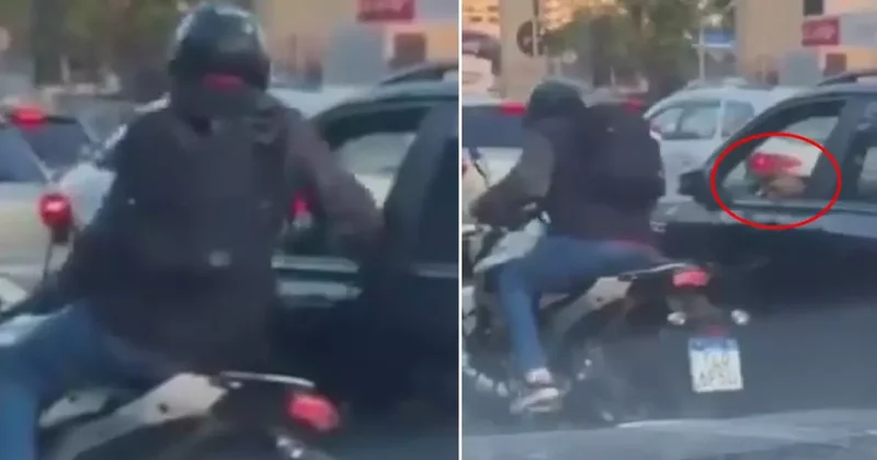 Trafikte akılalmaz görüntü! Gasp etmeye çalıştığı sürücü tarafından vuruldu