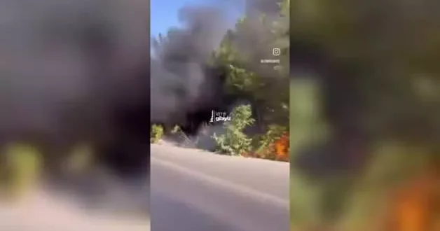 İzmir deki orman yangının ilk çıktığı anlar saniye saniye kaydedildi!