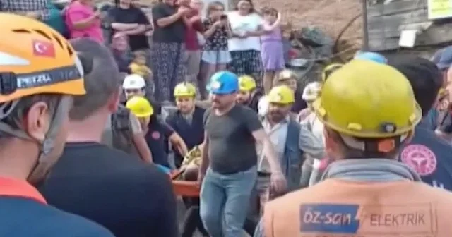 Denizli de göçük altında kalan madencilerden sevindiren haber geldi: Kurtarılma anı kamerada VİDEO İZLE