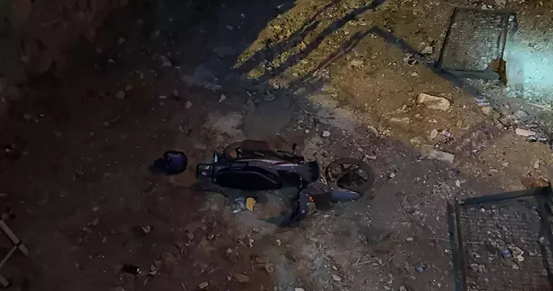 Dere yatağına uçan motosikletin sürücüsü ağır yaralandı