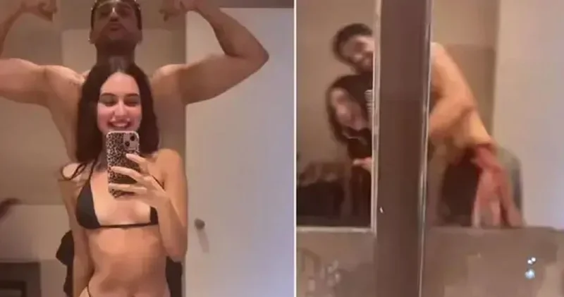 Ünlü oyuncunun 15 yaş küçük sevgilisiyle banyo videosu gündem oldu