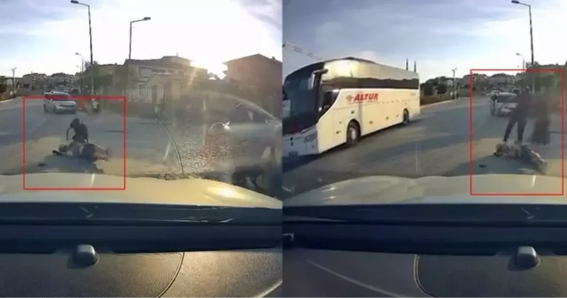 Eşini sözlü taciz eden adama meydan dayağı attı