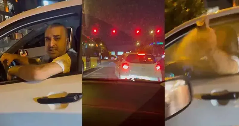 Üsküdar’da sürücünün trafikte yol verme kavgasında biber gazı sıktığı anlar kamerada