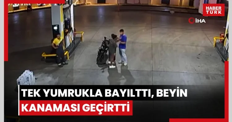 Tek yumrukla bayılttı, beyin kanaması geçirtti: O anlar kamerada