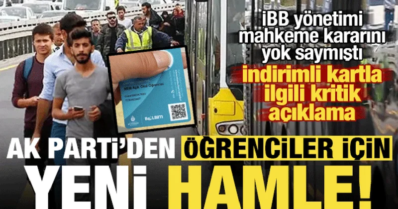 Öğrencilerin indirimli ulaşım kartı ile ilgili AK Parti den yeni hamle!