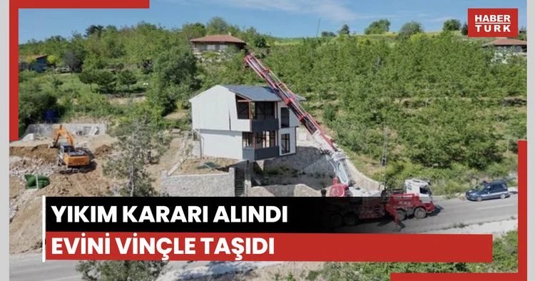 Evini vinçle taşıdı