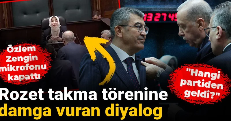 Erdoğan önce rozeti taktı sonra Hangi partiden geldi? diye sordu, Özlem Zengin mikrofonu kapattı