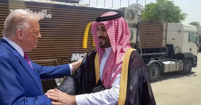 Suudi Arabistan da kraliyet sarayı bahçesine Trump için mobil McDonald s şubesi kuruldu