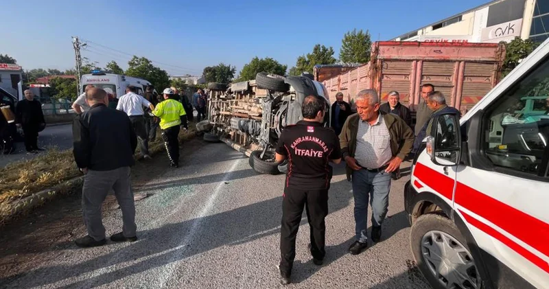 Kahramanmaraş ta işçi servisi ile otomobil çarpıştı: Çok sayıda yaralı var