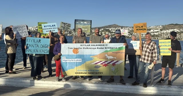 Bodrum da kaçak iskeleler protesto edildi Muğla Haberleri