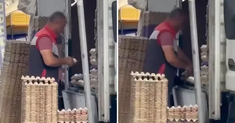 Pazarda skandal görüntü! Vatandaş o anları böyle kaydetti