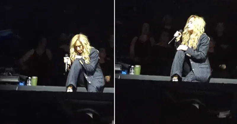 İstanbul da sahne alan ünlü şarkıcı Lara Fabian sahnede korkuttu