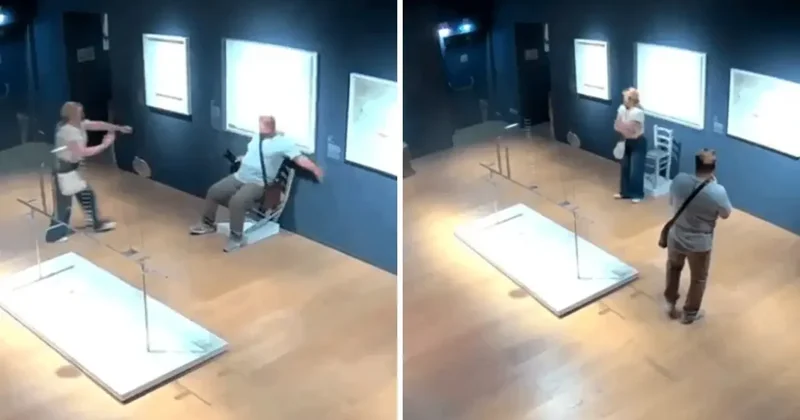 Turist, fotoğraf çekmek için üzerine oturduğu kristal sandalyeyi parçaladı