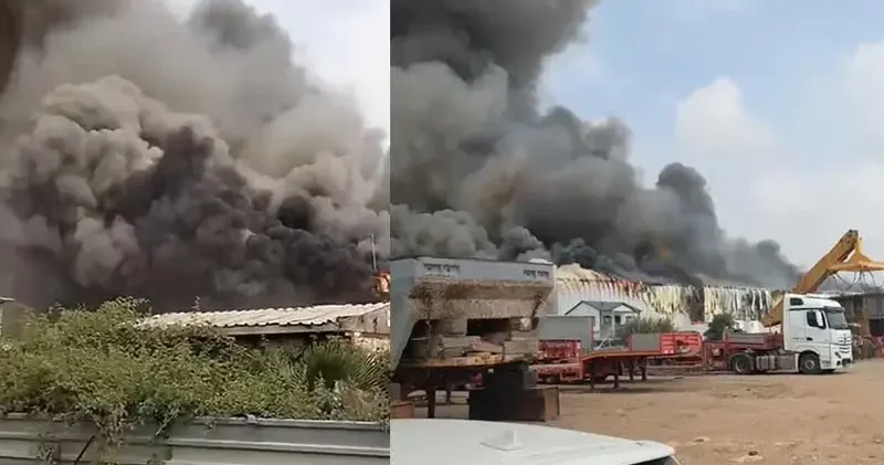 Mersin de pamuk deposunda yangın