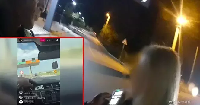 Ehliyetine 2043 yılına kadar el konulan sürücü, direksiyon başından canlı yayın yaptı