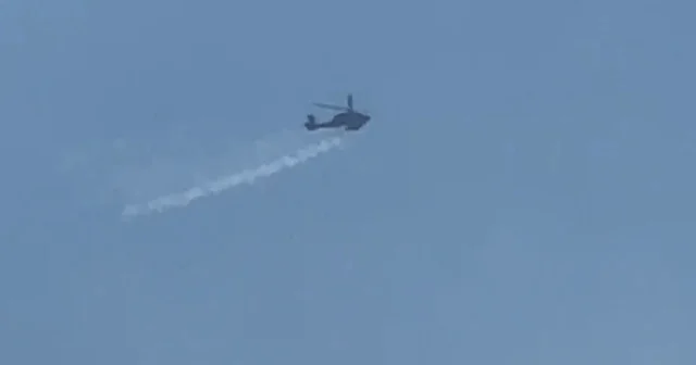 İsrail savaş helikopteri sivillere rastgele ateş açtı VİDEO İZLE