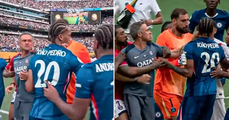Chelsea PSG maçının sonunda ortalık fena şekilde karıştı! Luis Enrique sahaya girdi, oyuncuya vurdu Fanatik Gazetesi Futbol Haberleri Spor
