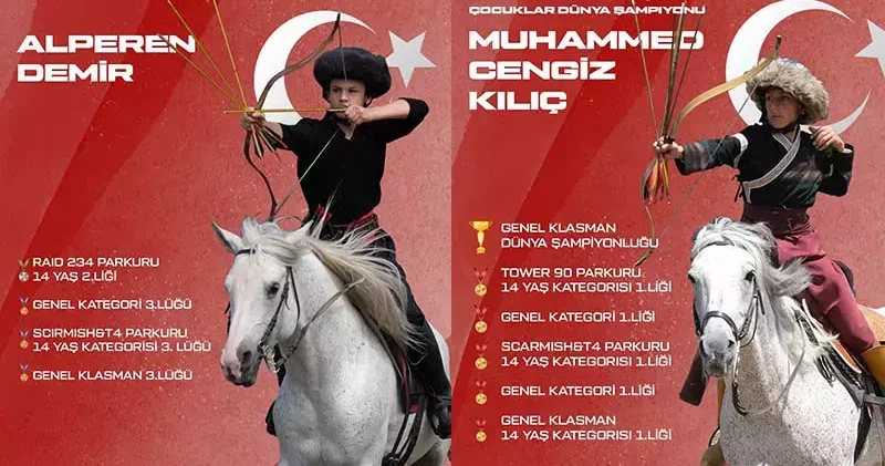 Türkiye, Dünya Çocuklar Atlı Okçuluk Şampiyonası’nda ikinci oldu