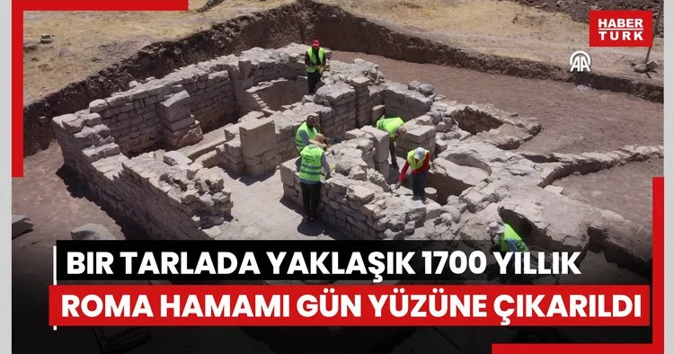 Bir tarlada yaklaşık 1700 yıllık Roma hamamı gün yüzüne çıkarıldı