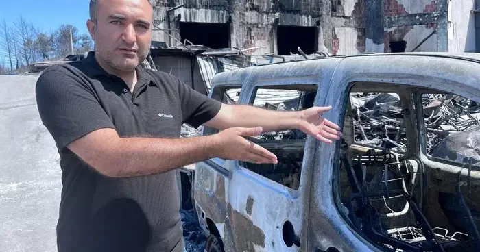 Yangından etkilenen Otokent, enkaz halde yardım bekliyor