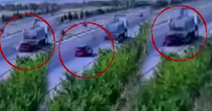 Afyonkarahisar da feci kaza! Otomobilin süt tankerine çarptı, kaza anı saniye saniye kameralara yansıdı