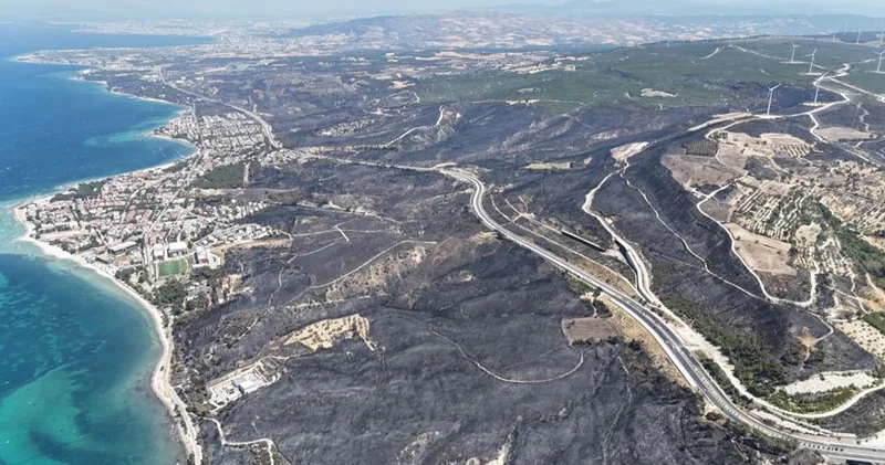 Çanakkale de acı tablo! Yangından geriye bu manzara kaldı