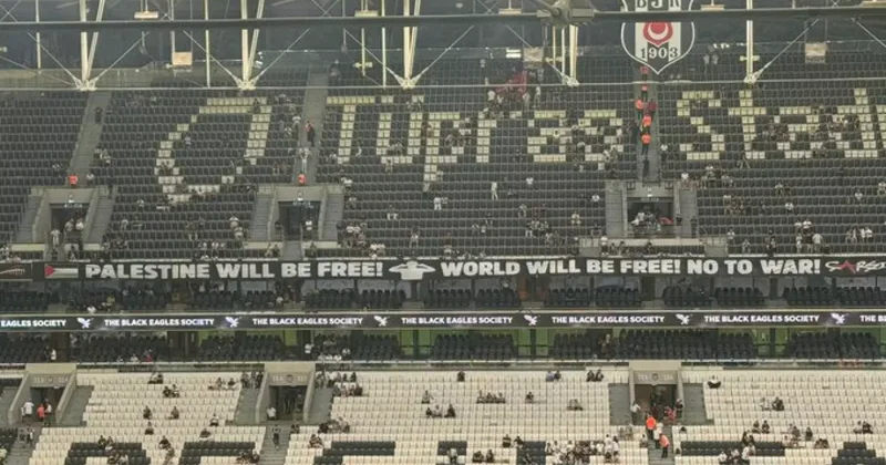 Beşiktaş taraftarından Filistin e özel pankart!