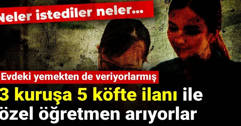 3 kuruşa 5 köfte ilanı ile öğretmen arıyorlar: Neler istedi neler