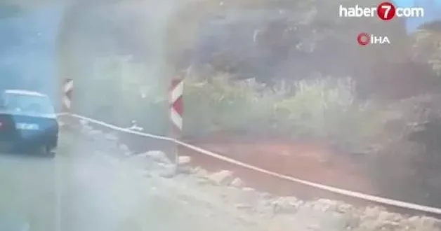 Ordu da freni patlayan iş makinası uçuruma yuvarlandı
