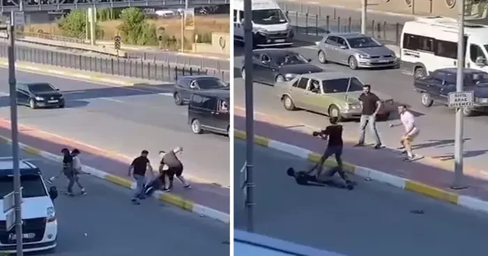 Trafikte ortalık karıştı: 5 kişi çekiç, sopa, tekme ve yumruk darbeleriyle birbirlerine saldırdı