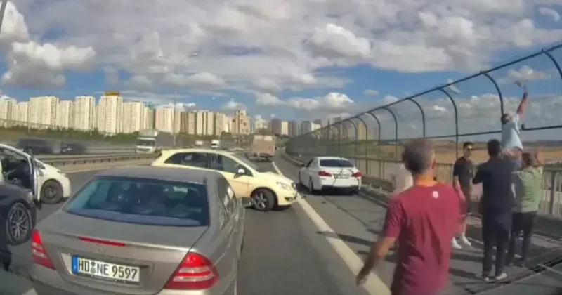 Viyadükteki kediyi kurtarmak isteyen kadına araba çarptı, sonra ortalık karıştı
