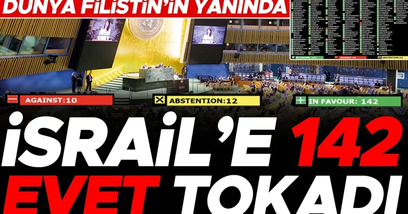 İsrail’e BM’de tokat gibi karar: 142 ‘Evet’, 10 ‘Hayır’, 12 ‘Çekimser’