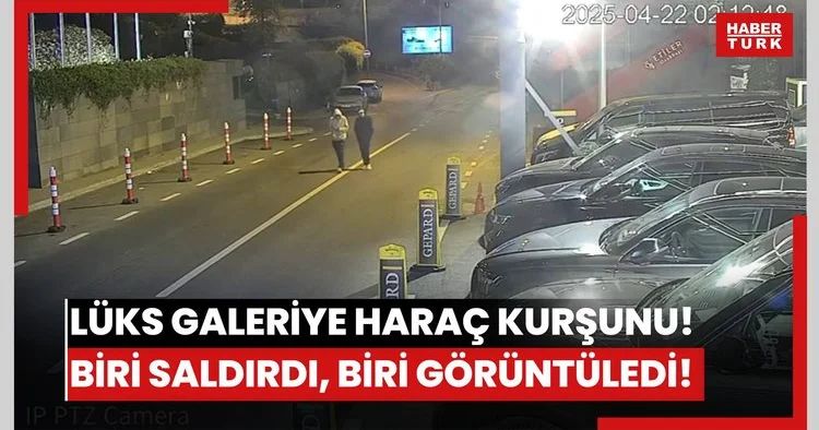 Lüks galeriye haraç kurşunu! Biri saldırdı, biri görüntüledi!