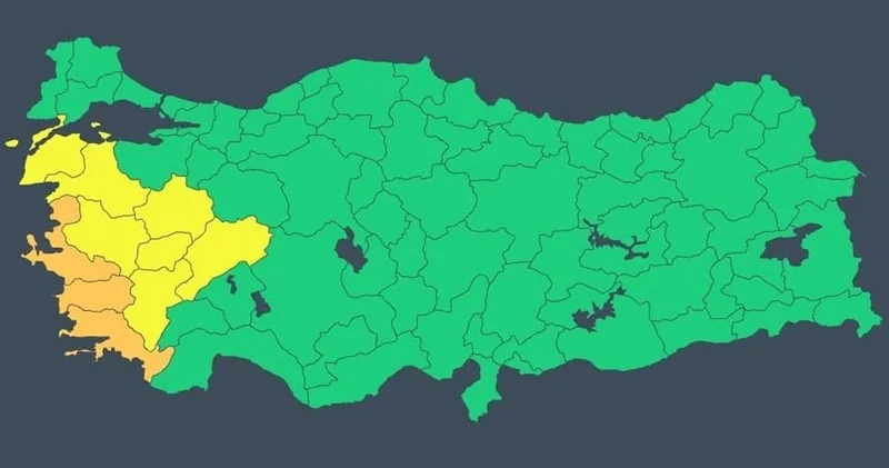 Cuma günü için 3 ile turuncu, 7 ile sarı kodlu uyarı verildi: Vatandaşlarımız dikkatli olsun!