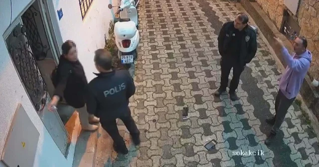 Komşular arasındaki anlaşmazlık kamerada Muğla Haberleri