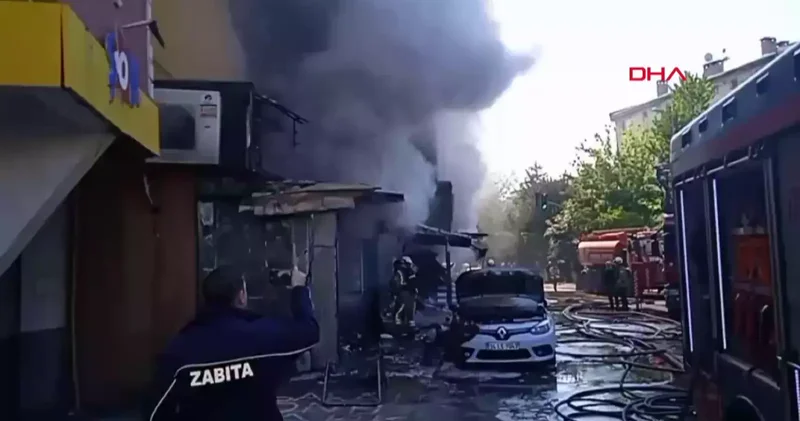 Ümraniye de hediyelik eşya dükkanında yangın
