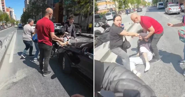 Esenyurt ta yaya geçidinde kavga çıktı: Yaya ve sürücü tekme tokat birbirine girdi İstanbul Haberleri