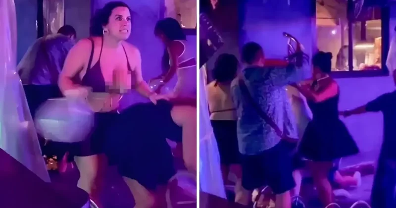 Turistler arasında çıkan bıçaklı kavgayı ayırmak isterken üstü açıldı
