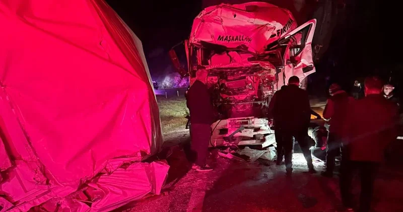 Ordu da 2 kamyon kafa kafaya çarpıştı: 1 ölü, 1 yaralı
