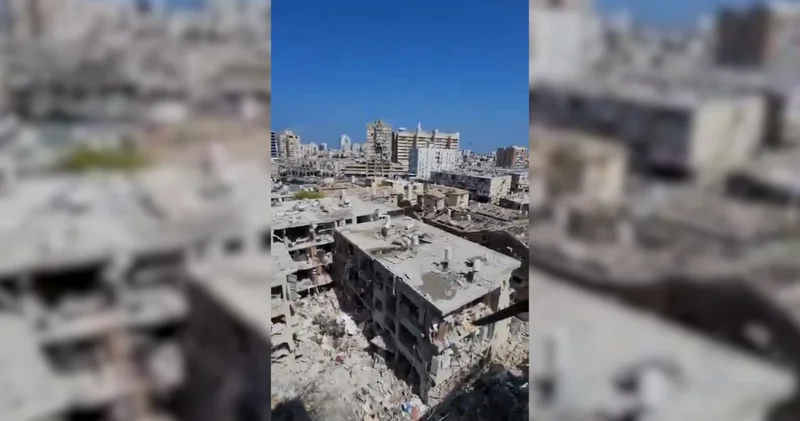 İsrail in Bat Yam şehrinde hasarın boyutu böyle görüntülendi
