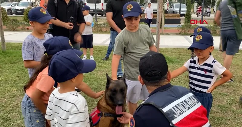 Jandarmanın silah sergisi ve köpek gösterilerine büyük ilgi