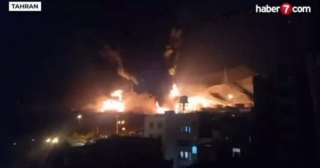 İran ile İsrail in petrol tesisleri vuruldu! Füze yağmuru kamerada