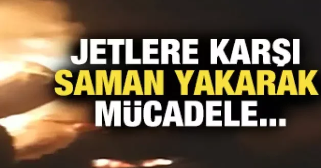 Jetlere karşı saman balyalarıyla mücadele ettiler