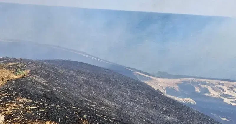 Perinthos Antik Kenti yakınında anız yangını