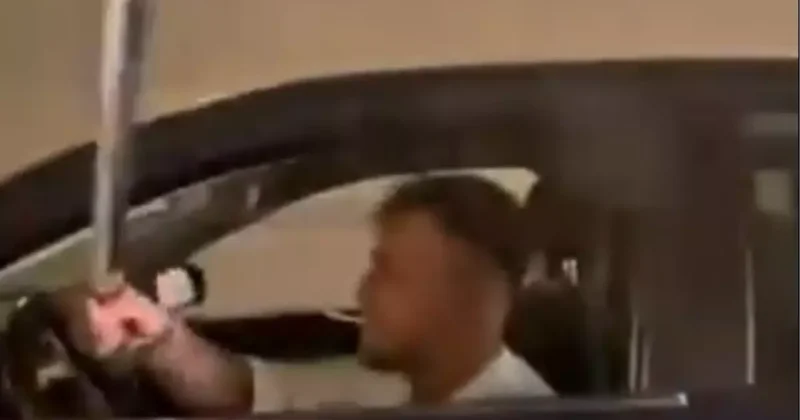 Trafikte döner bıçağıyla tehditler savurdu