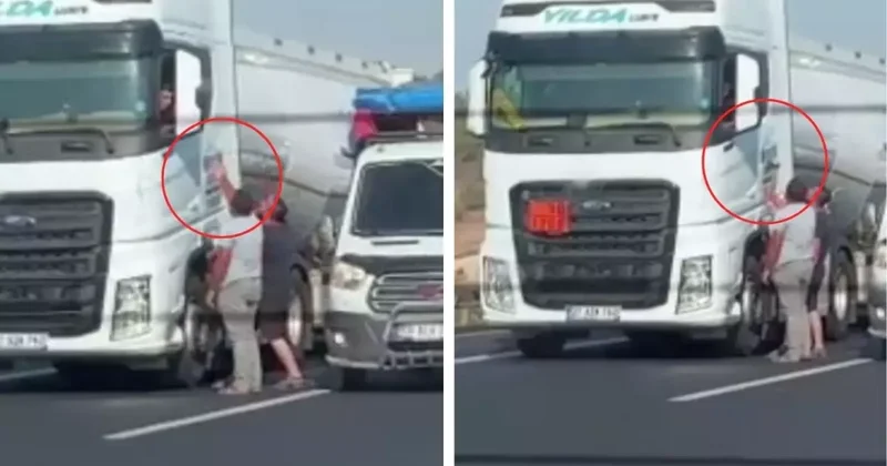 Adana da otoyolda baltalı tehdit! O anlar kameralarda