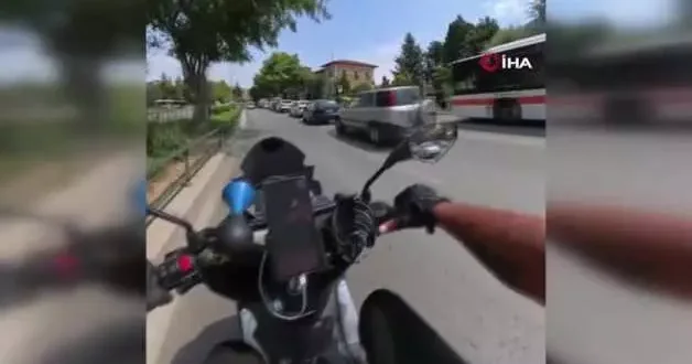 Taksici ile kurye az kalsın kafa kafaya çarpışıyorlardı! İşte olay sonrası yaşananlar